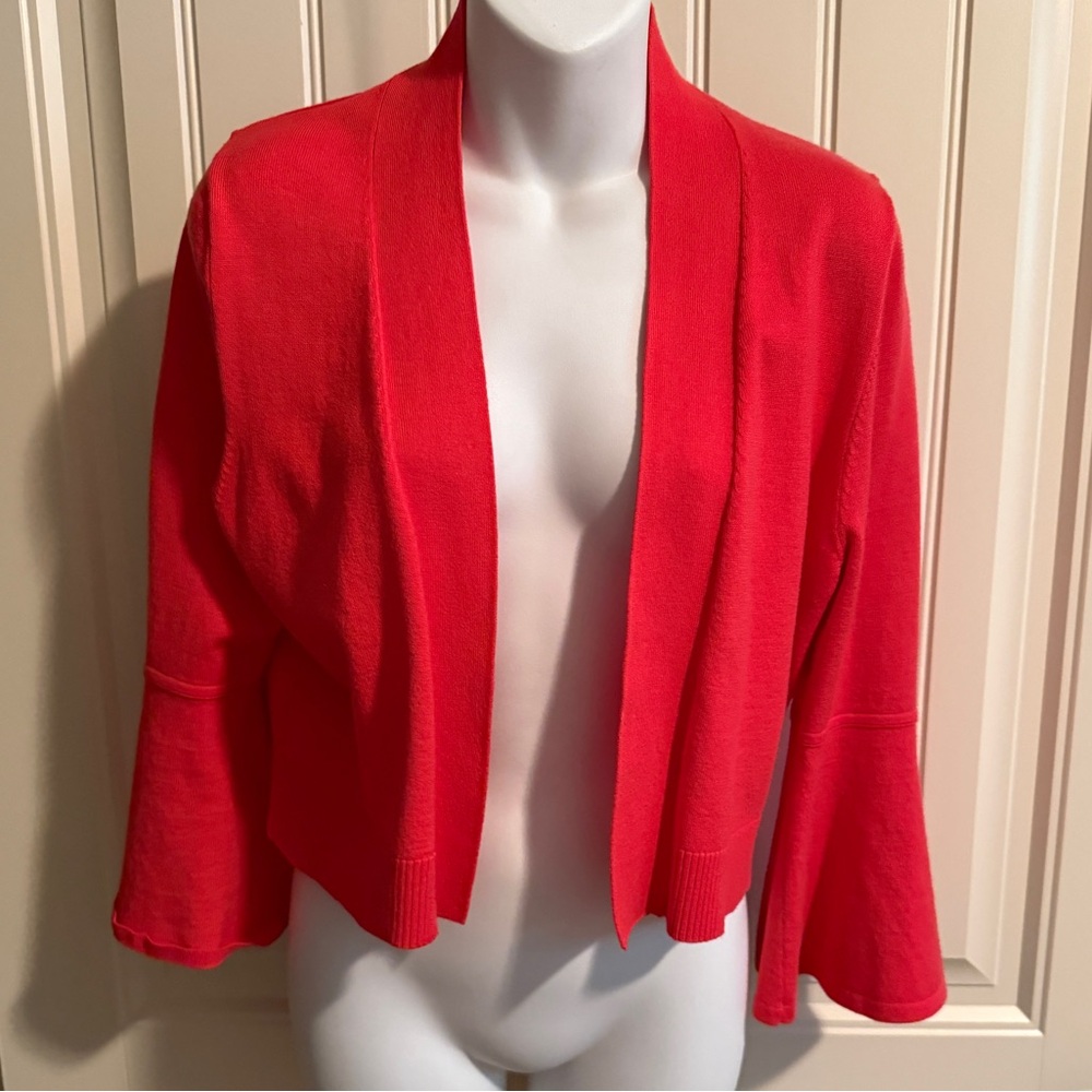 Calvin Klein Coral-Red Open Front Women's Cardigan